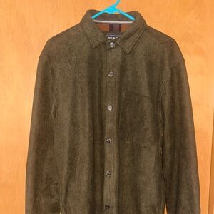 Outlander Craft Flow Men  L Olive Corduroy Shirt Jacket Plaid Lined Shacket NWOT